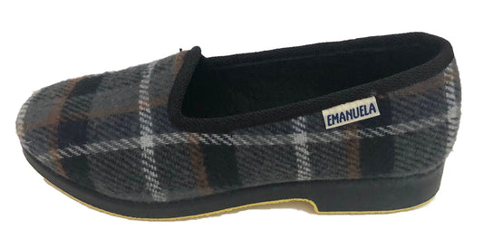 Emanuela 530 Mocassini da uomo scarpe a pantofola invernale calde di colore grigio