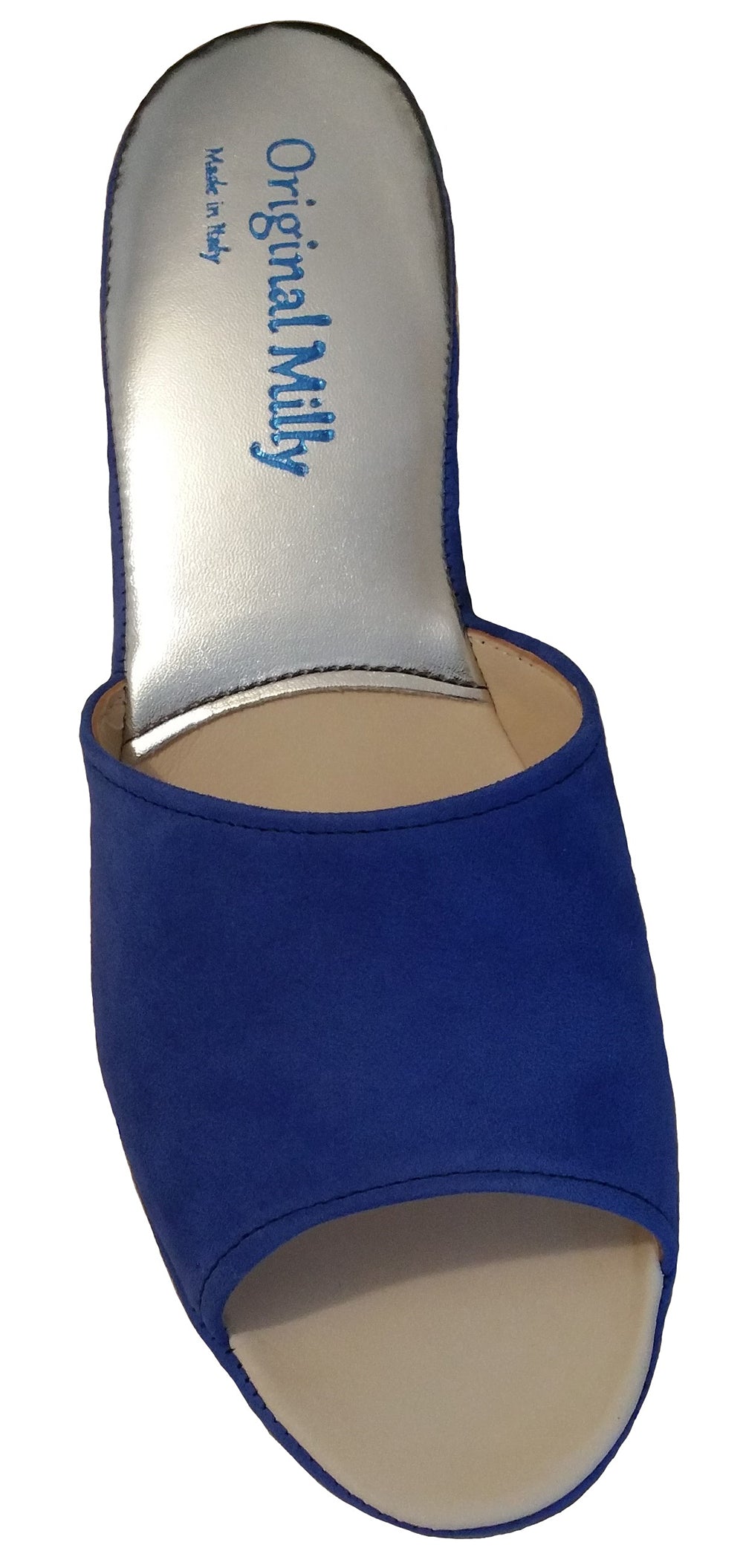Milly 103 Ciabatte da camera aperte in camoscio per donna pantofole con zeppa 5 cm prodotto artigianale