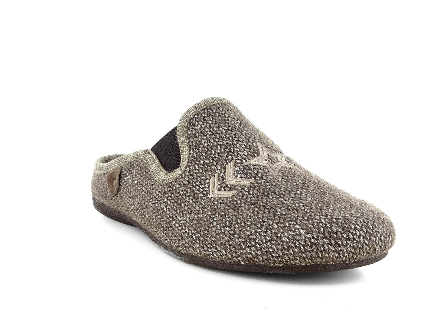 EMANUELA 1607 Sabot pantofole invernali da uomo di panno grigio