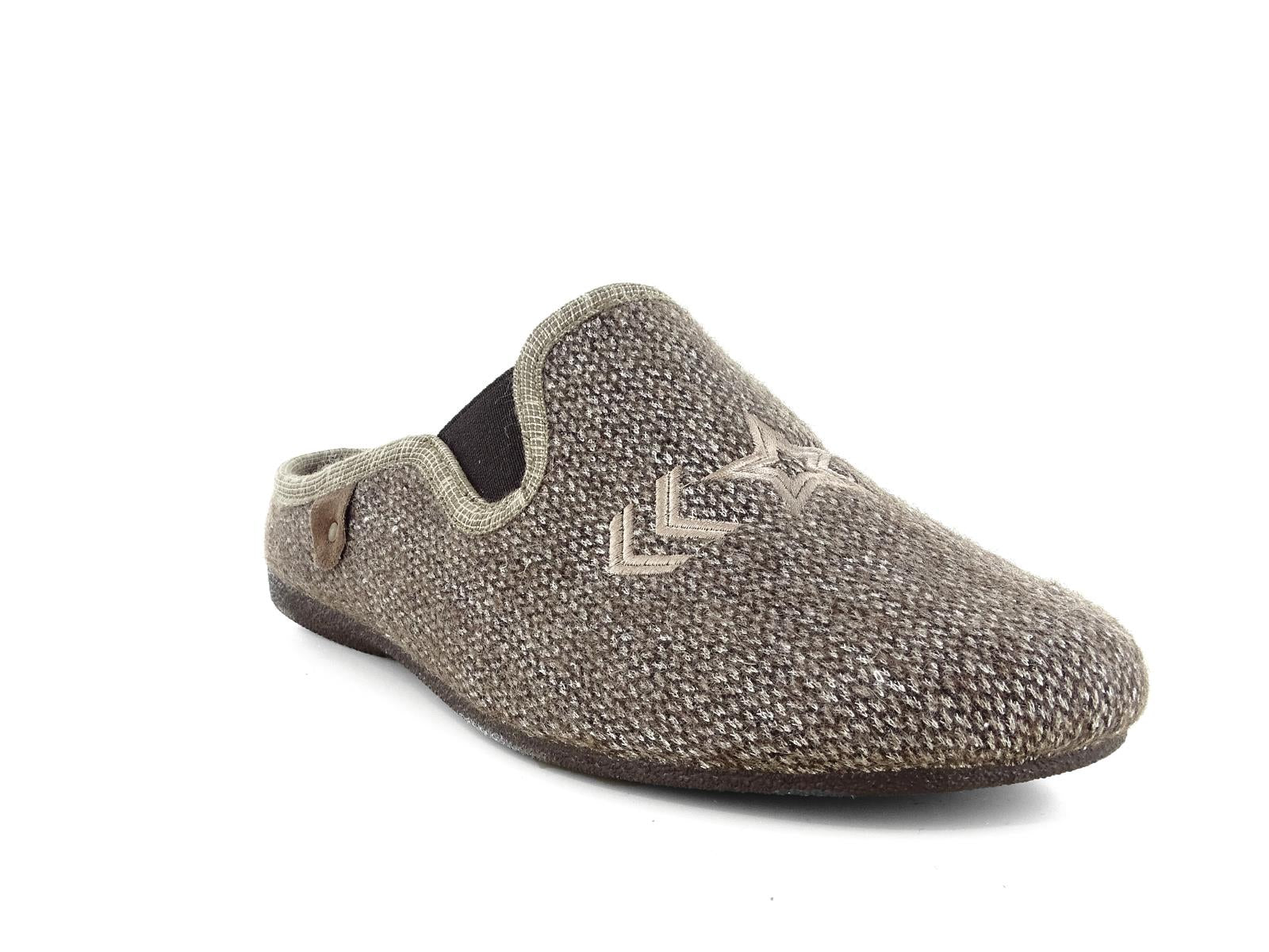 EMANUELA 1607 Sabot pantofole invernali da uomo di panno grigio