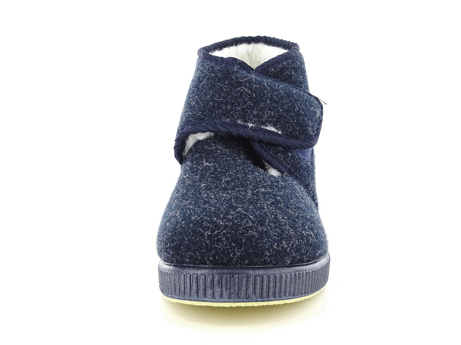 Emanuela 564 Pantofole invernali da uomo scarpe comode di colore blu di lana con strappo