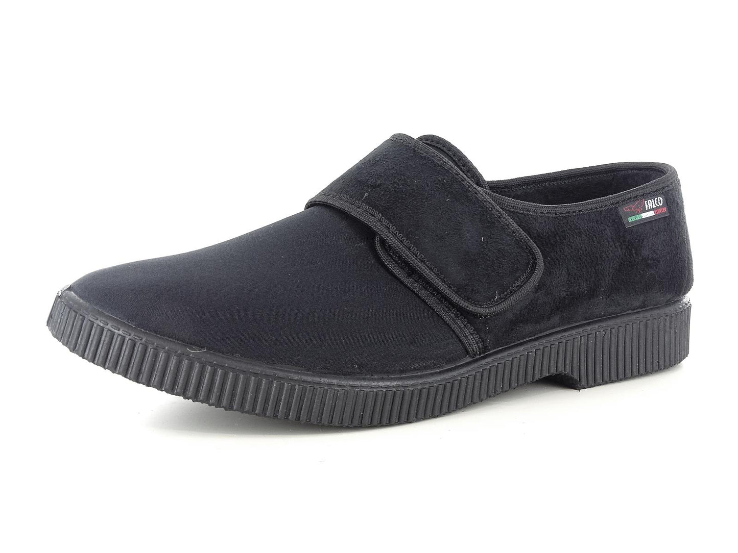 Gaviga 514 Scarpe pantofole invernali comfort da donna in pelle sintetica con strappo nel colore nero.