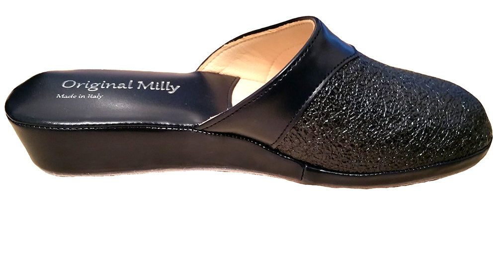 Milly 4200 Ciabatte da camera chiuse per donna pantofole casa con zeppa alta 3 cm classiche eleganti Calzata Piccolai
