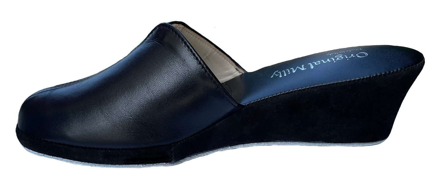 Milly 1000 Ciabatte da Camera Chiuse per Donna Pantofole per casa con Zeppa 5 cm, Classiche Eleganti Artigianali Made in Italy