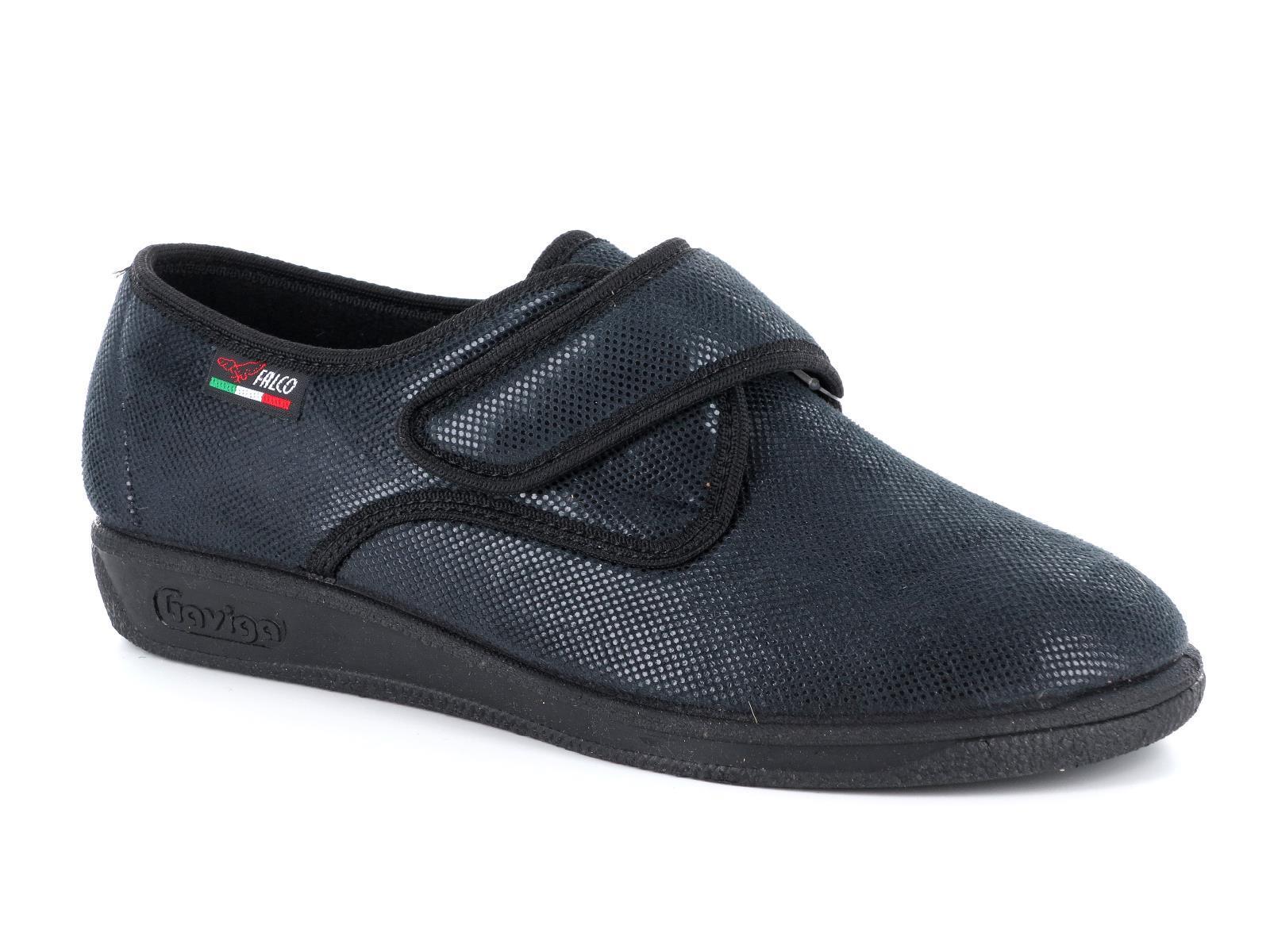Gaviga 6926 Scarpe pantofole comfort da donna in pelle sintetica con strappo nel colore grigio e nero