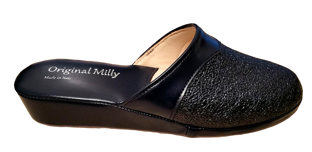 Milly 4200 Ciabatte da camera chiuse per donna pantofole casa con zeppa alta 3 cm classiche eleganti Calzata Piccolai