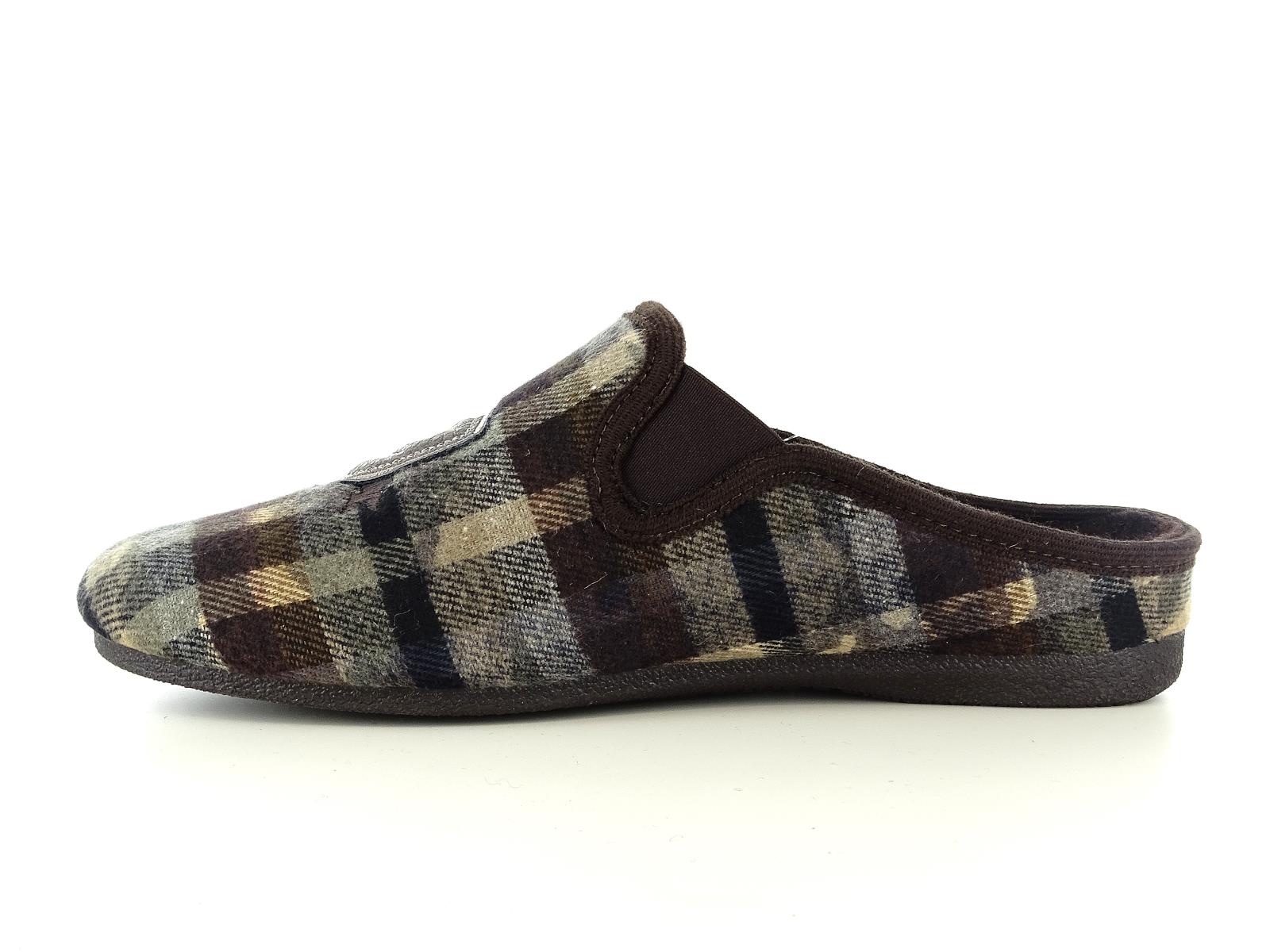 EMANUELA 1600 Pantofole ciabatte invernali da uomo in tessuto caldo comode nel colore grigio.