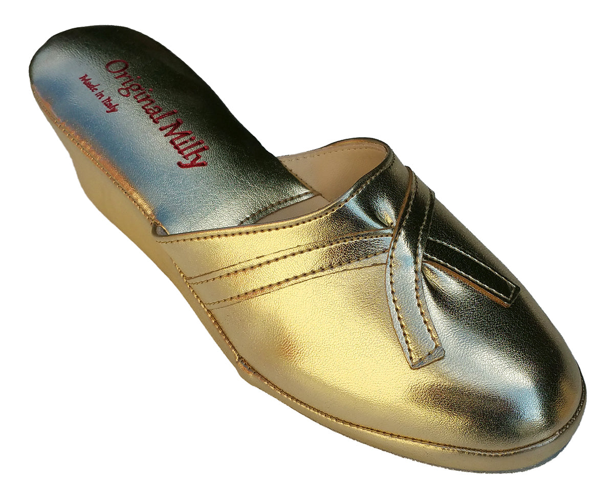 Milly 2000 Ciabatte da camera chiuse per donna pantofole per casa con zeppa 5 cm  classiche eleganti
